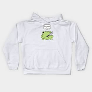 Cute frog with a knife Kids Hoodie